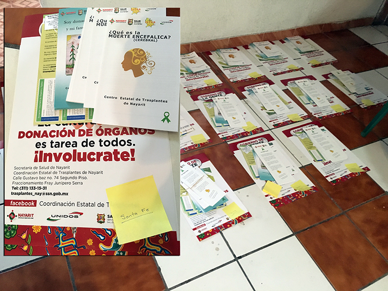Folletos que se distribuirán en las Unidades Médicas de Salud que pertenecen a los SSN.